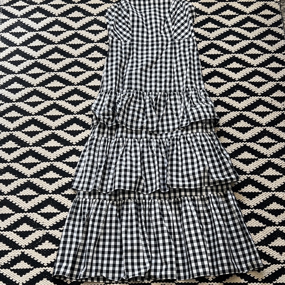 J. Crew Black and White Checkered Maxi Skirt
